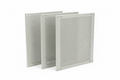 Knurr 2U Vented Blanking Panel 5-Pack — Studio shot showing 30% perforated face and RAL 7035 light-grey finish